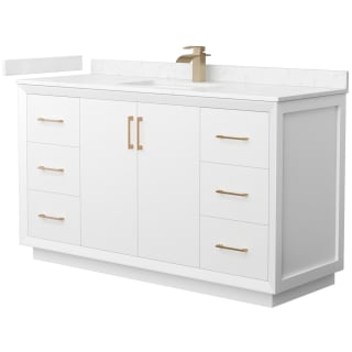 A thumbnail of the Wyndham Collection WCF414160S-VCA-UNSMXX White / Carrara Cultured Marble Top / Satin Bronze Hardware