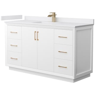 A thumbnail of the Wyndham Collection WCF414160S-VCA-UNSMXX White / White Cultured Marble Top / Satin Bronze Hardware