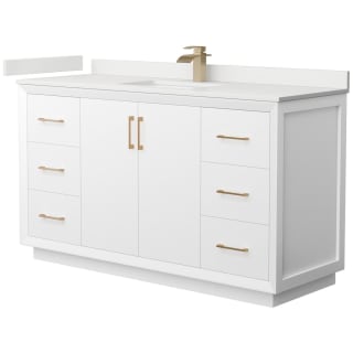 A thumbnail of the Wyndham Collection WCF414160S-QTZ-UNSMXX White / White Quartz Top / Satin Bronze Hardware