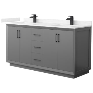 A thumbnail of the Wyndham Collection WCF414166D-VCA-UNSMXX Dark Gray / Carrara Cultured Marble Top / Matte Black Hardware