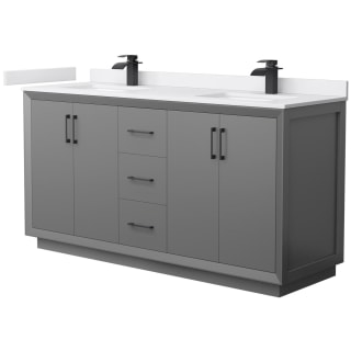 A thumbnail of the Wyndham Collection WCF414166D-VCA-UNSMXX Dark Gray / White Cultured Marble Top / Matte Black Hardware