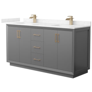 A thumbnail of the Wyndham Collection WCF414166D-VCA-UNSMXX Dark Gray / Carrara Cultured Marble Top / Satin Bronze Hardware