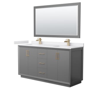A thumbnail of the Wyndham Collection WCF414166D-VCA-UNSM58 Dark Gray / White Cultured Marble Top / Satin Bronze Hardware