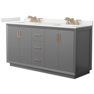 A thumbnail of the Wyndham Collection WCF414166D-QTZ-US3MXX Dark Gray / White Quartz Top / Satin Bronze Hardware