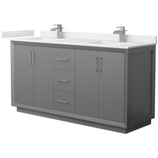 A thumbnail of the Wyndham Collection WCF414166D-VCA-UNSMXX Dark Gray / White Cultured Marble Top / Brushed Nickel Hardware