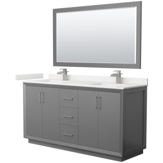 A thumbnail of the Wyndham Collection WCF414166D-QTZ-UNSM58 Dark Gray / White Quartz Top / Brushed Nickel Hardware