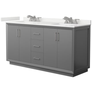 A thumbnail of the Wyndham Collection WCF414166D-QTZ-US3MXX Dark Gray / White Quartz Top / Brushed Nickel Hardware