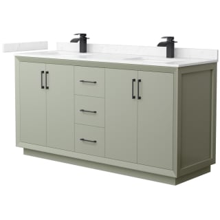 A thumbnail of the Wyndham Collection WCF414166D-VCA-UNSMXX Light Green / Carrara Cultured Marble Top / Matte Black Hardware