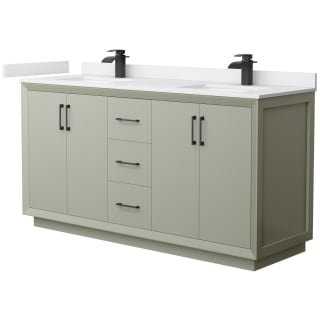 A thumbnail of the Wyndham Collection WCF414166D-VCA-UNSMXX Light Green / White Cultured Marble Top / Matte Black Hardware