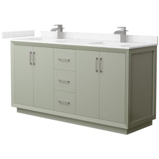 A thumbnail of the Wyndham Collection WCF414166D-VCA-UNSMXX Light Green / Carrara Cultured Marble Top / Brushed Nickel Hardware