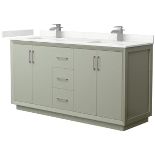 A thumbnail of the Wyndham Collection WCF414166D-QTZ-UNSMXX Light Green / Giotto Quartz Top / Brushed Nickel Hardware