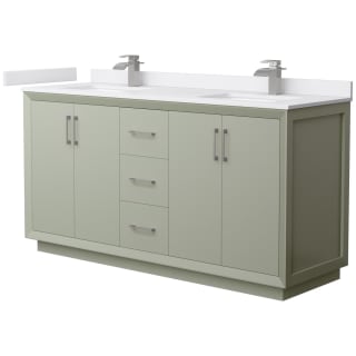 A thumbnail of the Wyndham Collection WCF414166D-VCA-UNSMXX Light Green / White Cultured Marble Top / Brushed Nickel Hardware