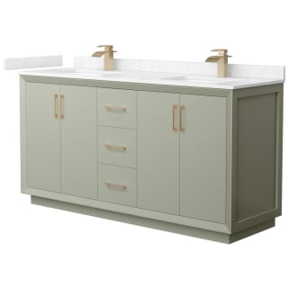 A thumbnail of the Wyndham Collection WCF414166D-VCA-UNSMXX Light Green / Carrara Cultured Marble Top / Satin Bronze Hardware