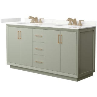 A thumbnail of the Wyndham Collection WCF414166D-QTZ-US3MXX Light Green / Giotto Quartz Top / Satin Bronze Hardware