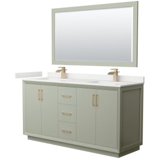 A thumbnail of the Wyndham Collection WCF414166D-QTZ-UNSM58 Light Green / White Quartz Top / Satin Bronze Hardware