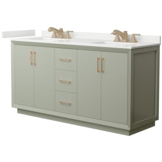 A thumbnail of the Wyndham Collection WCF414166D-QTZ-US3MXX Light Green / White Quartz Top / Satin Bronze Hardware