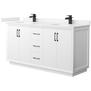 A thumbnail of the Wyndham Collection WCF414166D-VCA-UNSMXX White / Carrara Cultured Marble Top / Matte Black Hardware