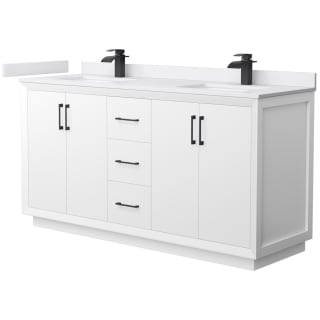 A thumbnail of the Wyndham Collection WCF414166D-VCA-UNSMXX White / White Cultured Marble Top / Matte Black Hardware