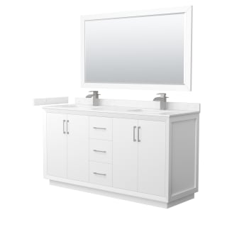 A thumbnail of the Wyndham Collection WCF414166D-VCA-UNSM58 White / Carrara Cultured Marble Top / Brushed Nickel Hardware