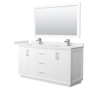 A thumbnail of the Wyndham Collection WCF414166D-VCA-UNSM58 White / White Cultured Marble Top / Brushed Nickel Hardware