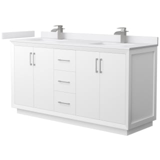 A thumbnail of the Wyndham Collection WCF414166D-VCA-UNSMXX White / White Cultured Marble Top / Brushed Nickel Hardware