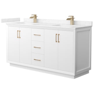A thumbnail of the Wyndham Collection WCF414166D-VCA-UNSMXX White / Carrara Cultured Marble Top / Satin Bronze Hardware