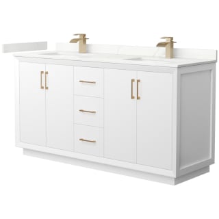 A thumbnail of the Wyndham Collection WCF414166D-QTZ-UNSMXX White / Giotto Quartz Top / Satin Bronze Hardware