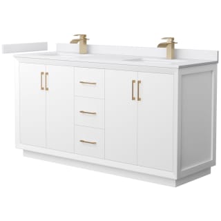 A thumbnail of the Wyndham Collection WCF414166D-VCA-UNSMXX White / White Cultured Marble Top / Satin Bronze Hardware