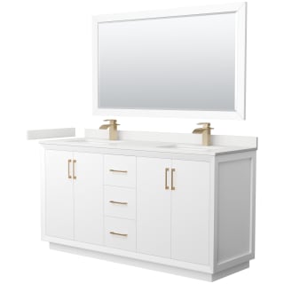 A thumbnail of the Wyndham Collection WCF414166D-QTZ-UNSM58 White / White Quartz Top / Satin Bronze Hardware