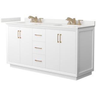 A thumbnail of the Wyndham Collection WCF414166D-QTZ-US3MXX White / White Quartz Top / Satin Bronze Hardware