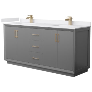 A thumbnail of the Wyndham Collection WCF414172D-VCA-UNSMXX Dark Gray / White Cultured Marble Top / Satin Bronze Hardware