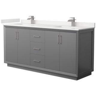 A thumbnail of the Wyndham Collection WCF414172D-QTZ-UNSMXX Dark Gray / White Quartz Top / Brushed Nickel Hardware