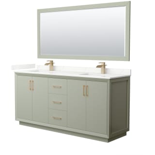 A thumbnail of the Wyndham Collection WCF414172D-QTZ-UNSM70 Light Green / Giotto Quartz Top / Satin Bronze Hardware