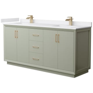 A thumbnail of the Wyndham Collection WCF414172D-VCA-UNSMXX Light Green / White Cultured Marble Top / Satin Bronze Hardware