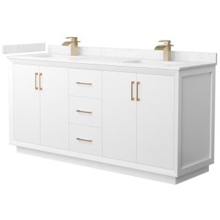 A thumbnail of the Wyndham Collection WCF414172D-VCA-UNSMXX White / Carrara Cultured Marble Top / Satin Bronze Hardware