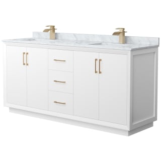 A thumbnail of the Wyndham Collection WCF414172D-NAT-UNSMXX White / Satin Bronze Hardware
