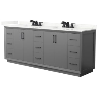 A thumbnail of the Wyndham Collection WCF414184D-QTZ-US3MXX Dark Gray / Giotto Quartz Top / Matte Black Hardware