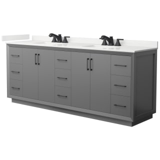 A thumbnail of the Wyndham Collection WCF414184D-QTZ-US3MXX Dark Gray / White Quartz Top / Matte Black Hardware