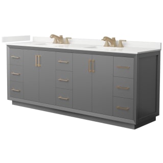 A thumbnail of the Wyndham Collection WCF414184D-QTZ-US3MXX Dark Gray / White Quartz Top / Satin Bronze Hardware