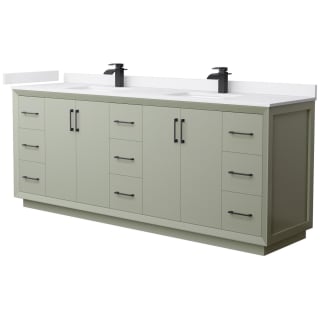 A thumbnail of the Wyndham Collection WCF414184D-VCA-UNSMXX Light Green / White Cultured Marble Top / Matte Black Hardware