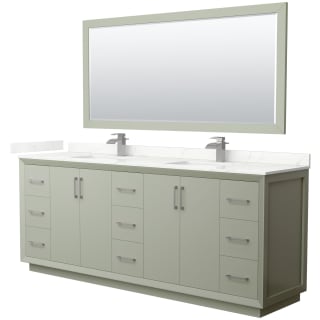 A thumbnail of the Wyndham Collection WCF414184D-QTZ-UNSM70 Light Green / Giotto Quartz Top / Brushed Nickel Hardware