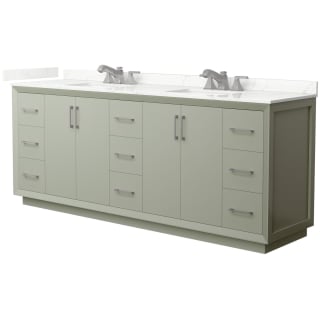 A thumbnail of the Wyndham Collection WCF414184D-QTZ-US3MXX Light Green / Giotto Quartz Top / Brushed Nickel Hardware