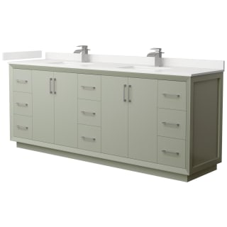 A thumbnail of the Wyndham Collection WCF414184D-QTZ-UNSMXX Light Green / White Quartz Top / Brushed Nickel Hardware