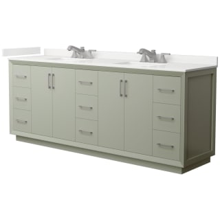 A thumbnail of the Wyndham Collection WCF414184D-QTZ-US3MXX Light Green / White Quartz Top / Brushed Nickel Hardware