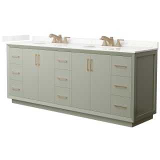 A thumbnail of the Wyndham Collection WCF414184D-QTZ-US3MXX Light Green / Giotto Quartz Top / Satin Bronze Hardware