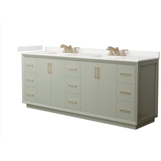 A thumbnail of the Wyndham Collection WCF414184D-QTZ-US3MXX Light Green / White Quartz Top / Satin Bronze Hardware