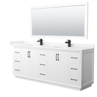 A thumbnail of the Wyndham Collection WCF414184D-VCA-UNSM70 White / Carrara Cultured Marble Top / Matte Black Hardware
