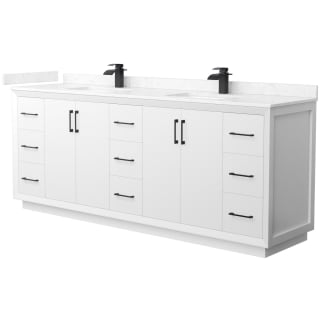 A thumbnail of the Wyndham Collection WCF414184D-VCA-UNSMXX White / Carrara Cultured Marble Top / Matte Black Hardware