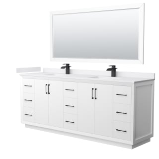A thumbnail of the Wyndham Collection WCF414184D-VCA-UNSM70 White / White Cultured Marble Top / Matte Black Hardware
