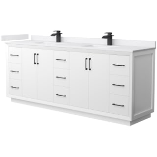 A thumbnail of the Wyndham Collection WCF414184D-VCA-UNSMXX White / White Cultured Marble Top / Matte Black Hardware